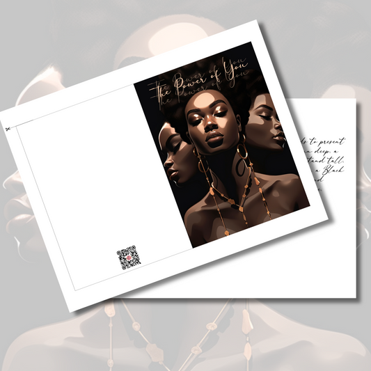 Power of You Affirmation Card | Black Girl | Printable Card | Interior Msg | Digital Greeting Card | Self-Print / Text / Email Share