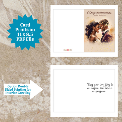 Cherish the Day | Black Love | Wedding Greeting | Printable | Interior Quote | Greeting Card Digital Self Printing / Text / Email Share