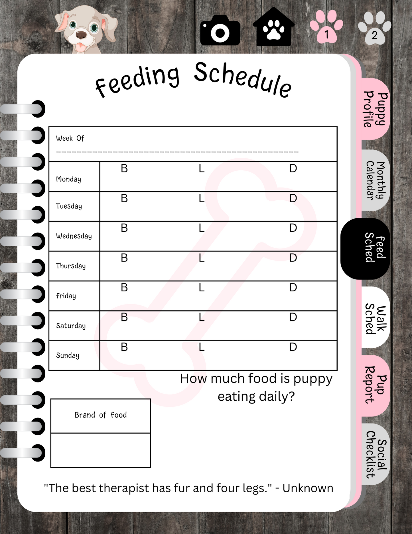 Puppy Steps Companion Planner in Pink