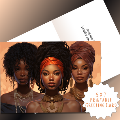 Three Queens | Affirmation Greeting Card | Printable | Interior Quote | All Occasions | Digital File | DIY Print / Text or Email Share
