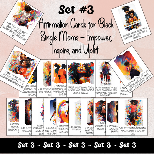 Affirmation Cards | For Black Single Moms (Set #3) | 20 Printable Positive Quotes | Black Girl Inspiration | Manifestation Card | Digital Download
