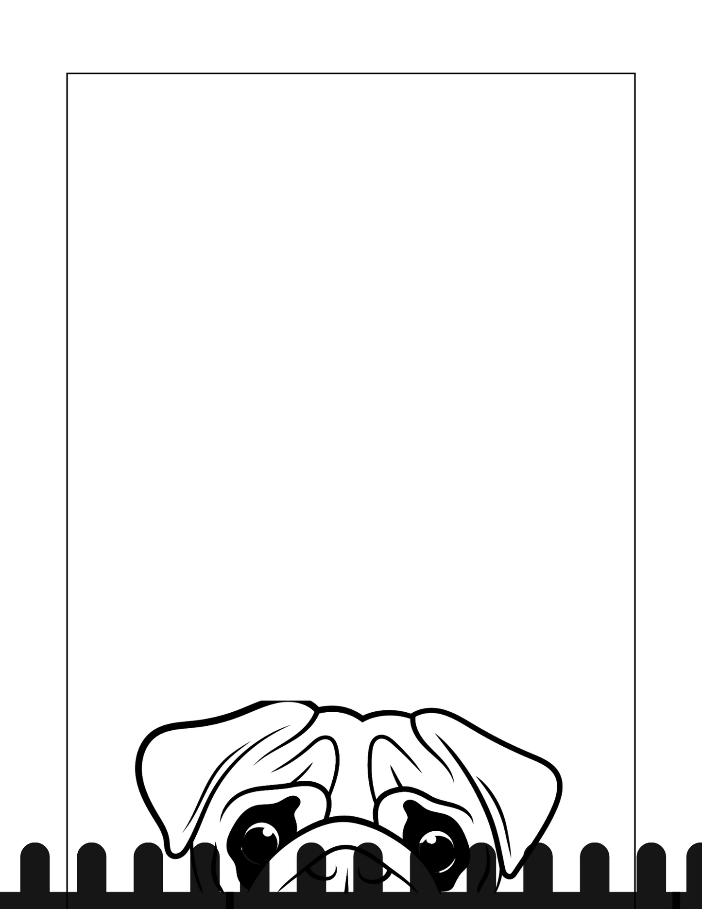 Pug puppy Dog Printable Stationery, 1 set of Digital/ Printable Designs. 1 Size 8.5x11 pdf format for Download |  Lined and Unlined