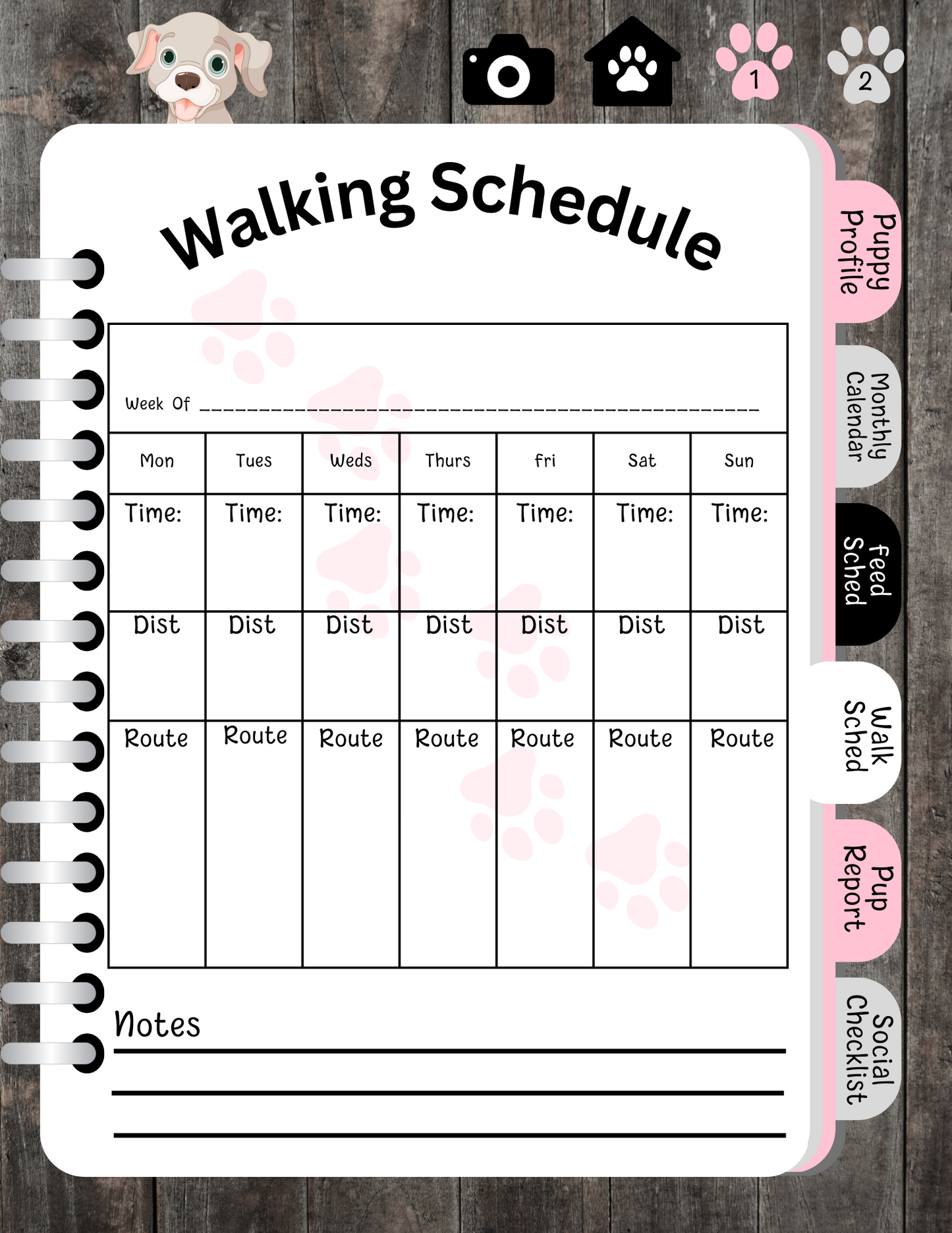 Puppy Steps Companion Planner in Pink